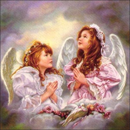 SANDRA KUCK 11X11 Secondary Market Art: "ANGELS PRAYER"