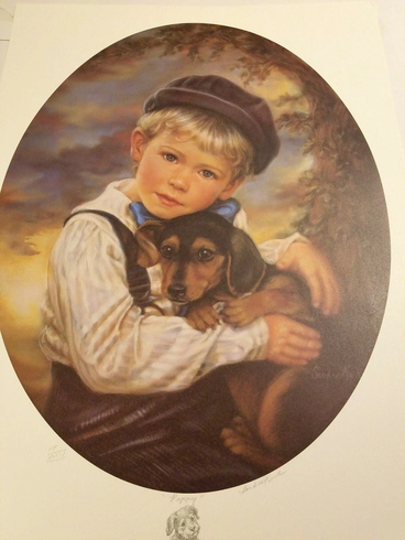 Sandra Kuck Signed and Numbered Limited Edition Artist Proof Print: "Puppy" Sandra Kuck Signed and Numbered Limited Edition Artist Proof Print: "Puppy"