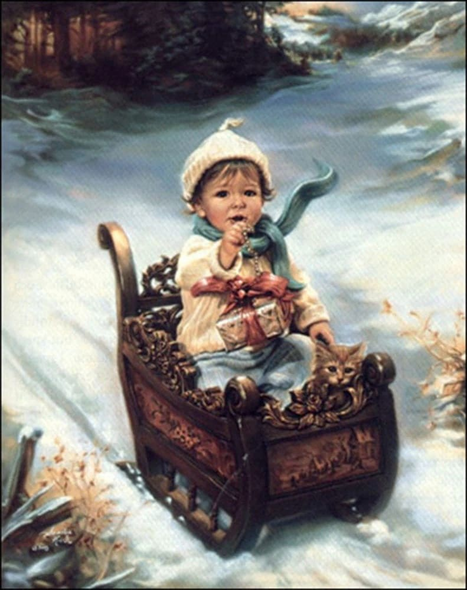 Sandra Kuck Signed and Numbered Limited Edition Lithograph: "A Time For Giving"