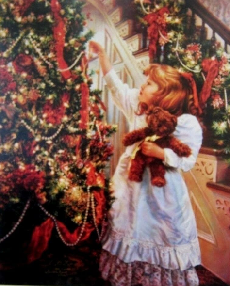Sandra Kuck Signed and Numbered Limited Edition Lithograph: "Night Before Christmas"
