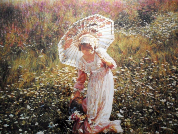 Sandra Kuck Signed and Numbered Limited Edition Lithograph: "Wild Flowers"