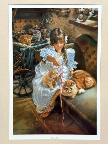 Sandra Kuck Signed Limited Edition  Lithograph Print: "Playful Kitten"