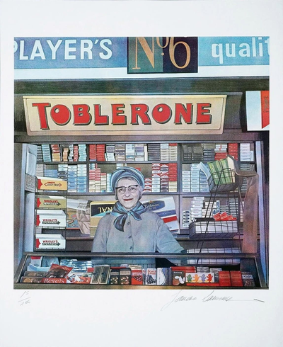 SANDRA LAWRENCE Artist Signed Limited Edition  Lithograph on Paper: "LADY LEICESTER SQUARE"