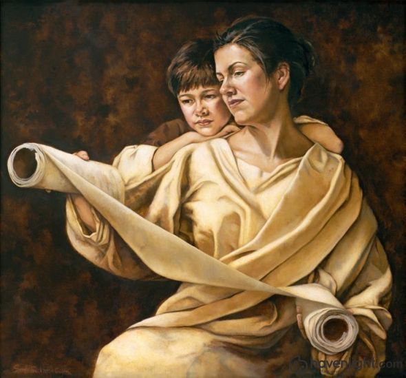 Sandy Freckleton Gagon Fine Art Canvas Giclee: "Teaching the Scriptures"