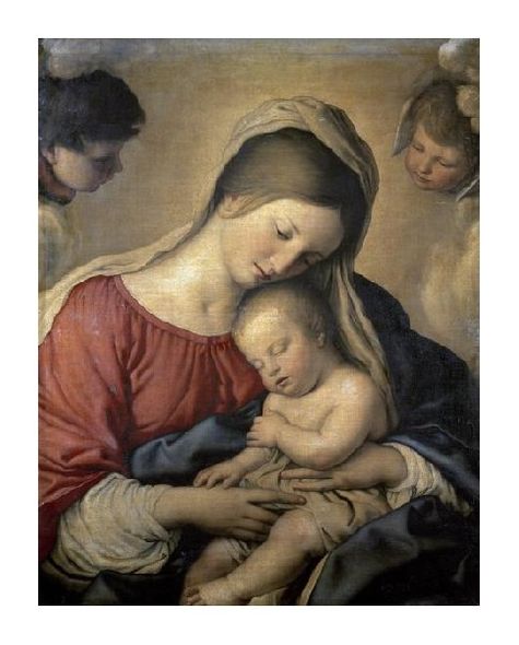 Sassoferrato Fine Art Open Edition Giclée:"Madonna with the Infant Jesus Sleeping"