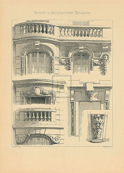 Schmidt Hand Numbered Limited Edition Print on Paper :"Motifs d'Architecture Moderne II"