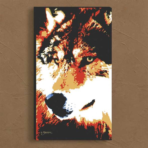 Scot Storm Artist Enhanced Open Edition Gallery Wrap Canvas:"Wolf"