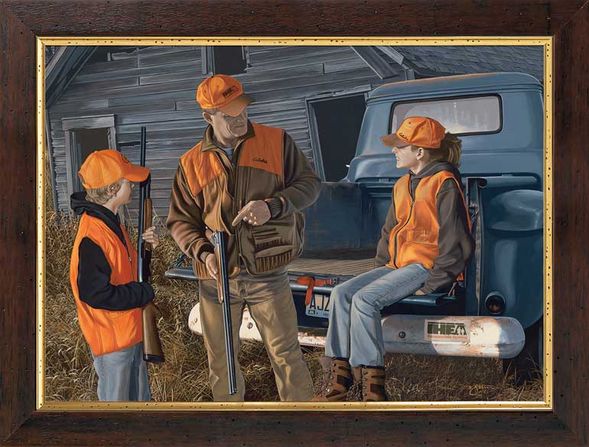Scot Storm Open Edition Framed Canvas: "Getting Ready for the Hunt"