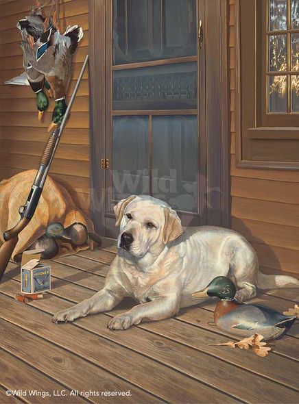 Scot Storm Open Edition Framed Print: "Bountiful Day-Yellow Lab"
