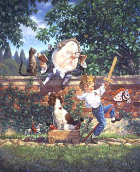 SCOTT GUSTAFSON 19X22 Secondary Market Art: "HUMPTY DUMPTY"