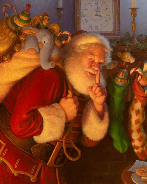 Scott Gustafson Open Edition Canvas Giclee:"Saint Nick"