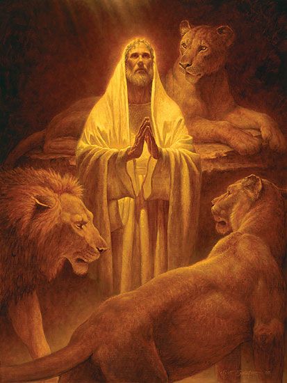 Scott Gustafson Handsigned and Numbered Limited Edition:"Daniel in the Lion's Den"
