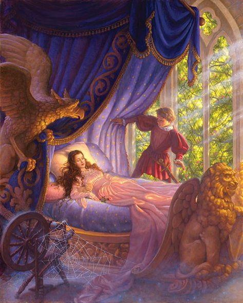 Scott Gustafson Handsigned and Numbered Limited Edition Gicl&eacute;e Canvas:"Sleeping Beauty"