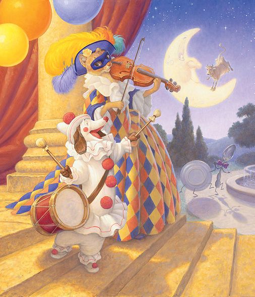 Scott Gustafson Open Edition Fine Art Canvas Gicl&eacute;e:"Hey Diddle, Diddle"
