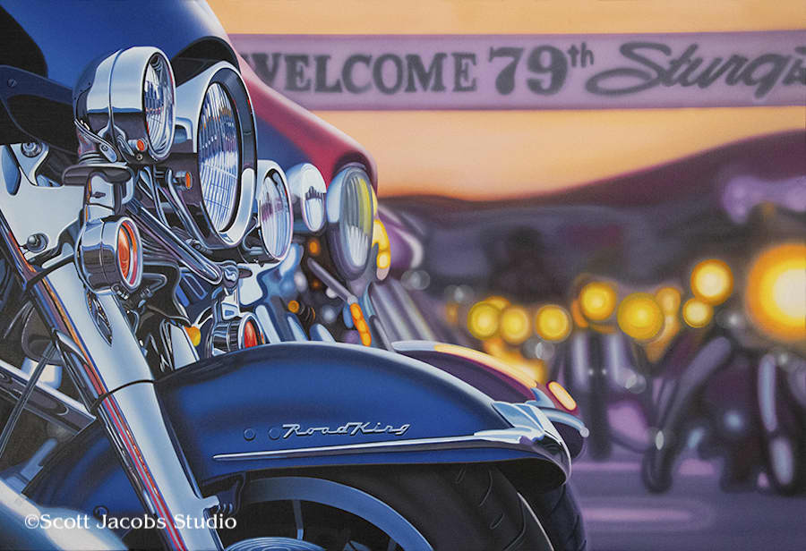 Scott Jacobs Hand Signed and Numbered Limited Edition Canvas Giclee:"Main Street Madness"