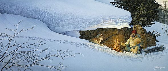 Scott Kennedy Signed by the Artist Limited Edition Paper Lithograph:"Snowshoes"