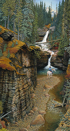 Scott Kennedy Signed by the Artist Limited Edition Paper Lithograph:"Up a Creek - Grizzly Bear"