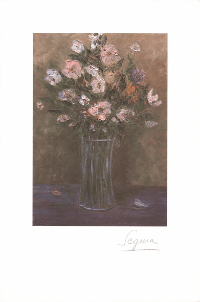 Segura Rare Vintage Artist Signed Offset Lithograph: "Bouquet"