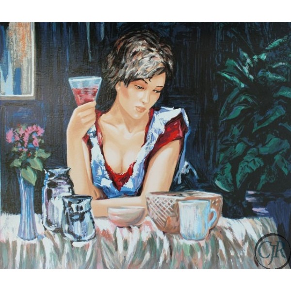 Sergey Ignatenko Serigraph on Paper:"Thinking of You"