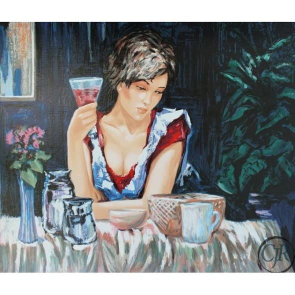 Sergey Ignatenko Serigraph on Paper:"Thinking of You"