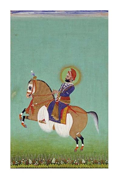 Shiva Fine Art Open Edition Giclée:"Equestrian Portrait of Maharana Sarup Singh"