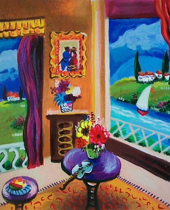 Shlomo Alter Hand Signed and Numbered Limited Edition Serigraph on Paper: " Interior "