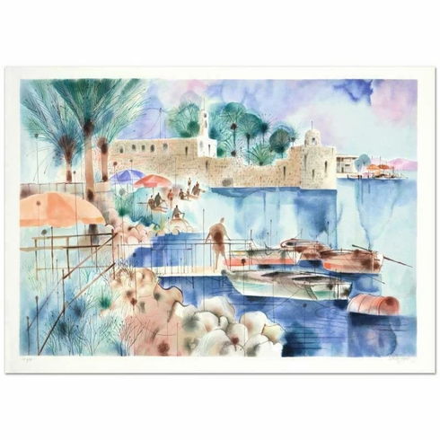 Shmuel Katz (1926-2010) Signed Limited Edition Hand-pulled Serigraph Print: "Sea of Galilee" Shmuel Katz (1926-2010) Signed Limited Edition Hand-pulled Serigraph Print: "Sea of Galilee"