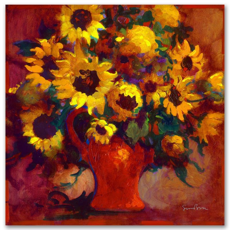 Simon Bull Limited Edition 20 x 20 giclee:"Sunflowers"
