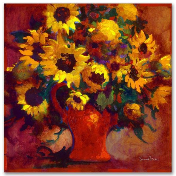 Simon Bull Limited Edition 20 x 20 giclee:"Sunflowers"
