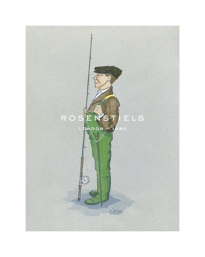 Simon Dyer Hand Numbered Limited Edition Print on Paper :"The Fly Fisherman"