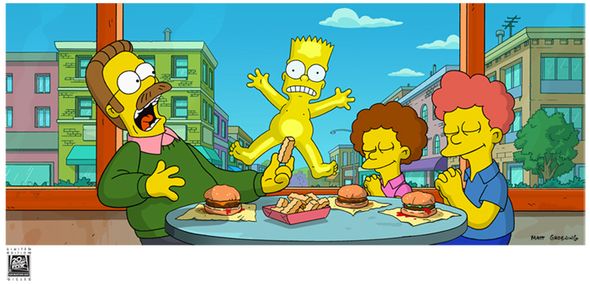 Simpsons Movie Limited Edition Giclee on Paper:"Bart On Glass"
