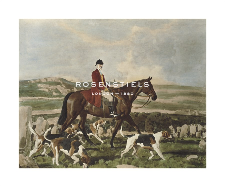 Sir Alfred Munnings Artist Hand Colored Copper Plate Printed Atelier Print:"Sir Thomas Robins Bolitho on Barum"