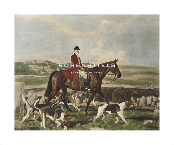 Sir Alfred Munnings Artist Hand Colored Copper Plate Printed Atelier Print:"Sir Thomas Robins Bolitho on Barum"