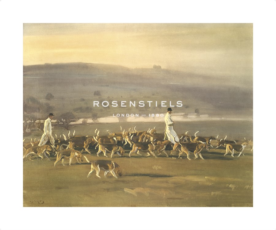 Sir Alfred Munnings Hand Numbered Limited Edition Print on Paper :"Belvoir Hounds Exercising in the Park"