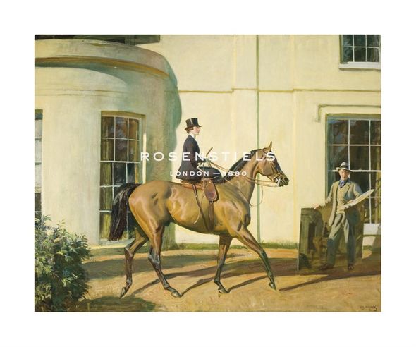 Sir Alfred Munnings Hand Numbered Limited Edition Print on Paper :"My Wife, My Horse and Myself"