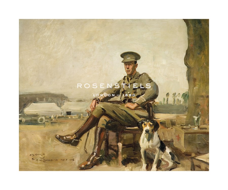 Sir Alfred Munnings Hand Numbered Limited Edition Print on Paper :"R.W. Sutherland, Cavalry Officer"