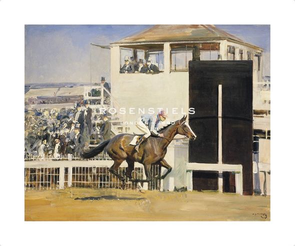 Sir Alfred Munnings Hand Numbered Limited Edition Print on Paper :"Saucy Sue Winning the Oaks (Sketch)"