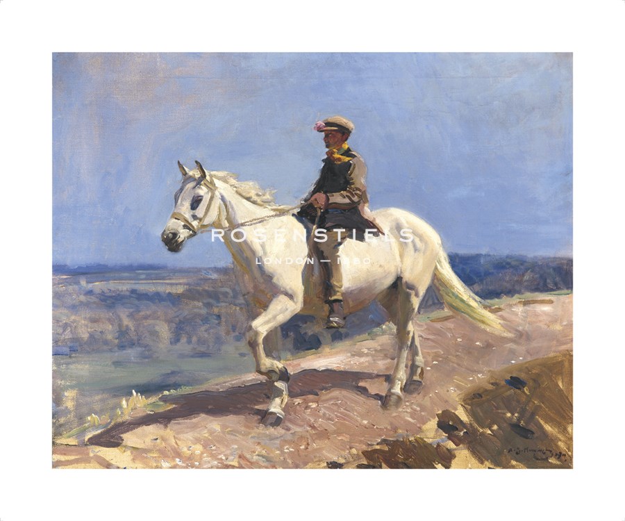 Sir Alfred Munnings Hand Numbered Limited Edition Print on Paper :"Shrimp on a White Welsh Pony"