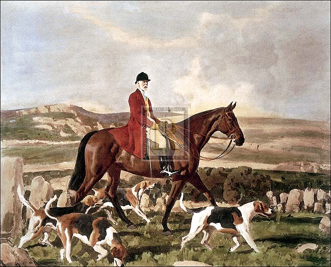 Sir Alfred Munnings Hand Numbered Limited Edition Print on Paper :"Sir Thomas Robins Bolitho on Barum"