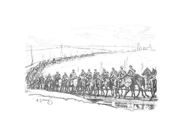 Sir Alfred Munnings Hand Numbered Limited Edition Print on Paper :"The Canadian Cavalry"