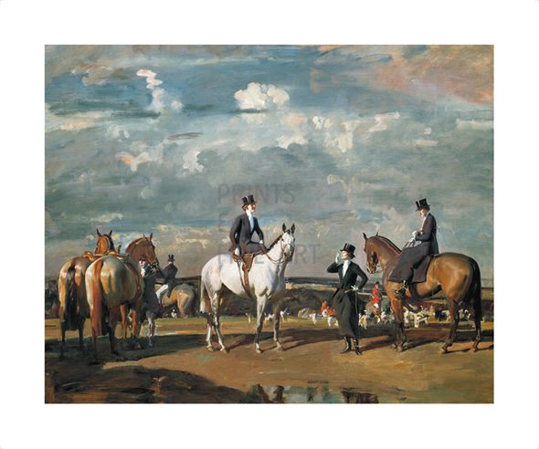 Sir Alfred Munnings Hand Numbered Limited Edition Print on Paper :"Why Weren't You Out Yesterday?"