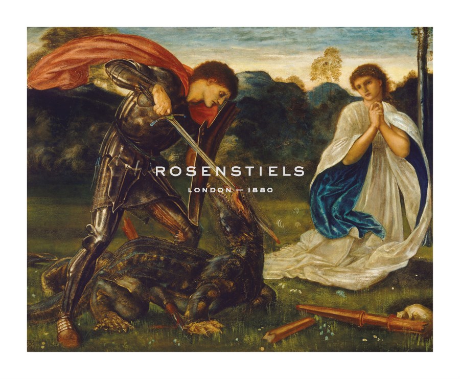 Sir Edward Burne-Jones Hand Numbered Limited Edition Print on Paper :"The Fight - St George Kills the Dragon VI"