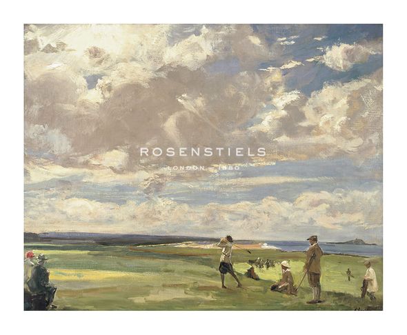 Sir John Lavery Hand Numbered Limited Edition Print on Paper :"Lady Astor Playing Golf At North Berwick"