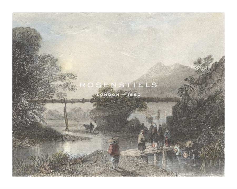 Sir Thomas Allom Hand Numbered Limited Edition Print on Paper :"Bamboo Aqueduct at Hong Kong"