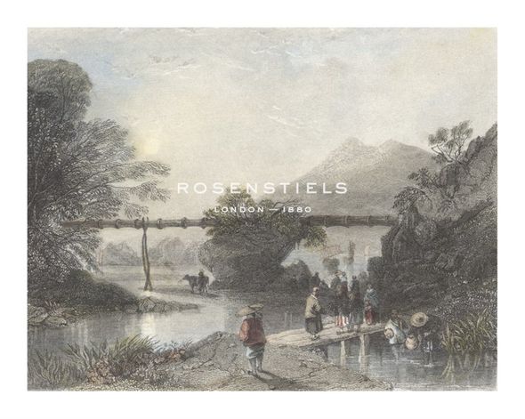 Sir Thomas Allom Hand Numbered Limited Edition Print on Paper :"Bamboo Aqueduct at Hong Kong"