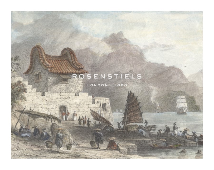 Sir Thomas Allom Hand Numbered Limited Edition Print on Paper :"Fort Victoria, Kow Loon"