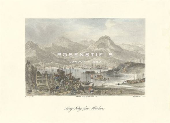 Sir Thomas Allom Hand Numbered Limited Edition Print on Paper :"Hong-Kong, from Kow-loon"