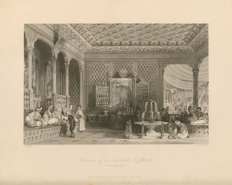 Sir Thomas Allom Hand Numbered Limited Edition Print on Paper :"Interior of a Turkish Caffinet"