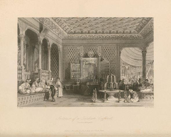 Sir Thomas Allom Hand Numbered Limited Edition Print on Paper :"Interior of a Turkish Caffinet"