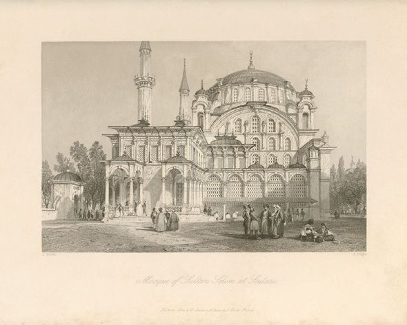 Sir Thomas Allom Hand Numbered Limited Edition Print on Paper :"Mosque of Sultan Selim at Scutari"
